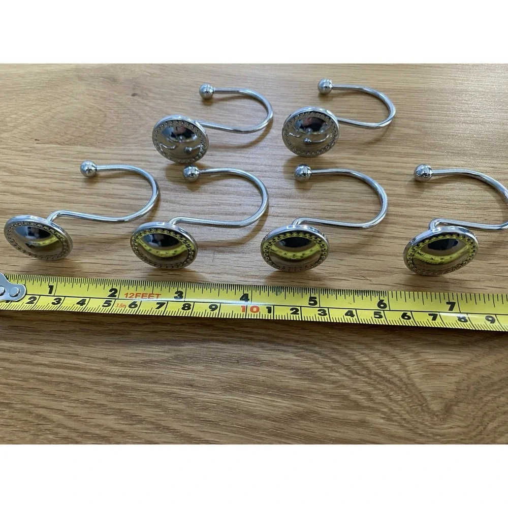 Lot of 24 Metal Resin Shower Curtain Hooks Leaf‎ Purple Roses Wooden Tree Ring